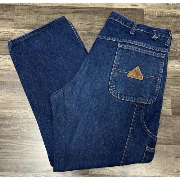 Bulwark FR Jeans Mens 38x30 Blue Fire Resistant Carpenter Straight Work Denim - Picture 4 of 6